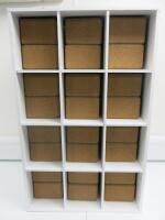 24 x Manduka Yoga Cork Blocks, Size 10cm x 23cm x 15cm. Comes with Storage Rack.