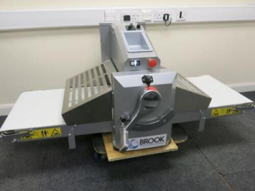 Brook Q50B/700 Counter Top Dough Sheeting Machine, YOM: 2021, S/N 21844. Comes with 2 Rollers. NOTE: plug requires rewiring.