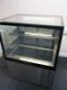 Polar 2 Door Illuminated Black Glass Shelved Refrigerated Display Cabinet, Model D8950. Size H120cm x W90cm x D68cm. - 2