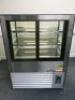 Polar 2 Door Illuminated Black Glass Shelved Refrigerated Display Cabinet, Model D8950. Size H120cm x W90cm x D68cm. - 3