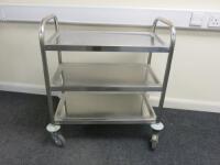 Mobile 3 Tier Stainless Steel Trolley.