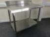 Royal Catering Stainless Steel Prep Table with Back Splash and Shelf Under, Size H86cm x W100cm x D60cm. - 3