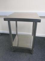 Royal Catering Stainless Steel Prep Table with Shelf Under, Size H86cm x W60cm x D60cm.