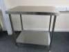 Stainless Steel Prep Table with Shelf Under, Size H90cm x W90cm x D60cm.