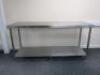 Stainless Steel Prep Table with Shelf Under, Size H90cm x W180cm x D60cm.