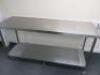 Stainless Steel Prep Table with Shelf Under, Size H90cm x W180cm x D60cm. - 2