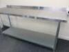 Modena Stainless Steel Prep Table with Back Splash & Shelf Under, Size H90cm x W180cm x D60cm. - 2