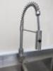 Stainless Steel Twin Sink Unit with Left Hand Drainer, Flexible Pull Down Mixer Tap & Shelf Under. Size H85cm x W180cm x D60cm - 3