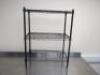 3 Tier Plastic Coated Wire Shelf, Size H79cm x W60cm x D35cm. - 2