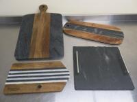 4 x Assorted Cheese/Bread Boards to Include: 2 x Jeff Banks Pour Le Maison & 2 Slate & Wood Others (As Viewed/Pictured).