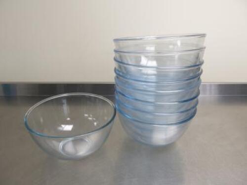 9 x Pyrex Mixing Bowls, Diameter 25cm.