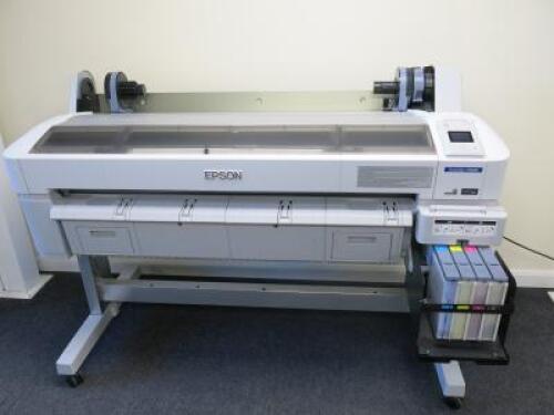 Epson Surecolour SC-F6000 Digital Dye Sublimation Roll Fed Printer, Model K213B, DOM 2015. Comes with Software Disc. NOTE: chip unit error (As Viewed/Pictured).