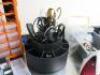 Assortment of Haberdashery & Sewing Machine Accessories to Include: 2 x Component Racks, Large Qty of Groz-Beckert & Schmetz Needles, Stationery Holder with An Assortment of Scissors, Poin Cushion, Russell Hobbs Auto Steam Iron, G Clamps, Sewing Machine P - 4