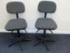 2 x Machinists Height Adjustable Swivel Chairs