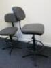 2 x Machinists Height Adjustable Swivel Chairs - 2