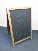 Double Sided Wooden A Frame Chalk Board, Size H100cm x W66cm