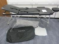 Rocket Bunny Multi Purpose Portable Massage Table with Arm & Head Attachment. Comes with Cloth & Plastic Protectors, Carry Case & Instruction Manual.