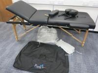 Porta Lite Multi Purpose Massage Table with Arm & Head Attachment. Comes with Cloth & Plastic Protectors & Carry Case