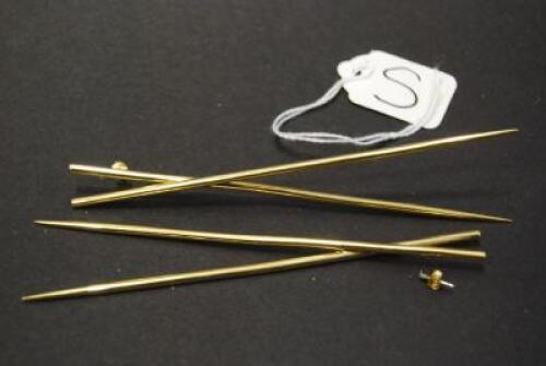 Phine Azagaie Gold Plated (925 marked) twin spike shoulder duster earring pair (one detached fitting).