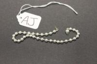 Phine Silver Plated (925 marked) 245mm string of beads anklet.