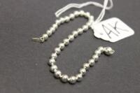 Phine Silver Plated (925 marked) 245mm string of beads anklet.