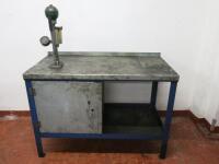 J.A.S Engineering Steel Work Bench with Lockable Cupboard with SEEM 4135-T Suction Pump, Size H85cm x W120cm x D60cm