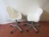 Pair of Ikea Office Swivel Chairs on White Plastic Frame. - 2