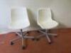 Pair of Ikea Office Swivel Chairs on White Plastic Frame. - 4