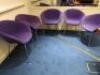 26 x Arper Breakout/Meeting Office Chair Upholstered in Purple Sack Cloth Fabric on Metal Frame.