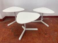 3 x Ikea Svartasen Tables in White, Size H58cm x W60cm.