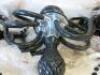 Pair of 9 Arm Ceiling Light Black Perspex Candelabra. NOTE: both sets of candelabra arms require restoration (As Viewed/Pictured). - 2