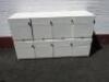 7 x 2 Drawer Metal Pedestal in White with Keys. Size H50cm x W42cm x D57cm.