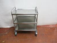 Bourgeat Mobile Stainless Steel 3 Shelf General Purpose Trolley.