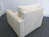 Woven Fabric Cream Armchair with Seat & Back Cushion. Size H70cm x W87cm x D90cm. - 6