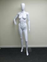 Eve K10 Female Gloss Finish Mannequin on Glass Stand.