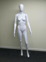 Eve K10 Female Gloss Finish Mannequin on Glass Stand.