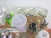 Large Quantity of Commercial & Domestic Kitchen Accessories to Include:Qty of White Crockery & Plastic Rice Bowls, 2 x Plastic Trays, 3 x Large Plastic Mixing Bowls,9 x Assorted Sized Metal Serving Trays, 2 x Mechline Grease Paks, 4 x Assorted Baking Tool - 17