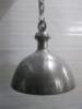 Antiqued Silver Industrial Ceiling Lamp with Metal Chain. Size Lamp 40cm & Chain Length 100cm, Total 140cm. - 2