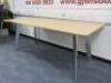 Wooden Meeting Table with Chrome Legs, Size H74 x W180 x D90cm.