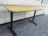 Ikea Bekant Oak Veneer Office Desk with Height Adjustable Black Legs, Size W140cm x D60cm. - 3