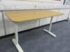 Ikea Bekant Oak Veneer Office Desk with Height Adjustable White Legs, Size W140cm x D60cm. - 2