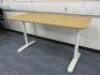 Ikea Bekant Oak Veneer Office Desk with Height Adjustable White Legs, Size W140cm x D60cm. - 3