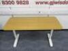 Ikea Bekant Oak Veneer Office Desk with Height Adjustable White Legs, Size W140cm x D60cm. - 4