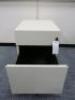 Metal 2 Drawer Pedestal In White, Size H50cm x W42cm x D56cm. Comes with Key. - 3