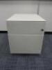 Metal 2 Drawer Pedestal In White, Size H50cm x W42cm x D54cm. Comes with Key.