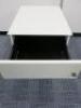 Metal 2 Drawer Pedestal In White, Size H50cm x W42cm x D54cm. Comes with Key. - 2