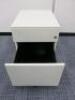 Metal 2 Drawer Pedestal In White, Size H50cm x W42cm x D54cm. Comes with Key. - 3