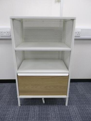 Ikea Bekant Metal Storage Unit In White with Mesh Back/Sides & Drawer. Size H100cm x W61cm x D46cm.