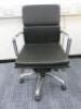 Soft Pad Height Adjustable Office Swivel Chair, Upholstered in High Class Black Leatherette on Chrome Base.