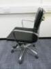Soft Pad Height Adjustable Office Swivel Chair, Upholstered in High Class Black Leatherette on Chrome Base. - 2